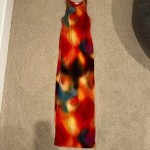 Fashion Nova Fiery Multicolor Maxi Dress
